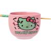 Silver Buffalo Sanrio Hello Kitty Strawberry Milk Japanese Character Ceramic Ramen Noodle Rice Bowl with Chopsticks, Microwave Safe, Pink, 20 Ounces(Hello Kitty Frankenstein)