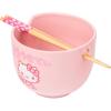 Silver Buffalo Sanrio Hello Kitty Strawberry Milk Japanese Character Ceramic Ramen Noodle Rice Bowl with Chopsticks, Microwave Safe, Pink, 20 Ounces(Hello Kitty Strawberry Milk)