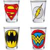 Silver Buffalo SpongeBob SquarePants Featuring Gary Poses Floral Krabby Patty 4 Pack Mini Glass Set, 1.5 Ounces(DC Comics Justice League)