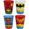 Silver Buffalo SpongeBob SquarePants Featuring Gary Poses Floral Krabby Patty 4 Pack Mini Glass Set, 1.5 Ounces(DC Comics Superhero Uniforms)