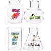 Silver Buffalo SpongeBob SquarePants Featuring Gary Poses Floral Krabby Patty 4 Pack Mini Glass Set, 1.5 Ounces(Powerpuff Girls Sculpted Beakers)