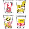 Silver Buffalo SpongeBob SquarePants Featuring Gary Poses Floral Krabby Patty 4 Pack Mini Glass Set, 1.5 Ounces(Spongebob Squarepants Quotes)