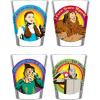 Silver Buffalo SpongeBob SquarePants Featuring Gary Poses Floral Krabby Patty 4 Pack Mini Glass Set, 1.5 Ounces(Wizard of Oz)