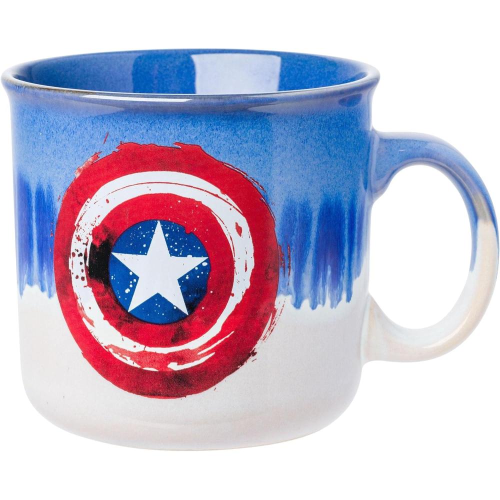 imageSilver Buffalo Disney Nightmare Before Christmas Jack Skellington Mystic Opulence Reactive Glaze Ceramic Camper Mug 20 OuncesCaptain Americas Shield