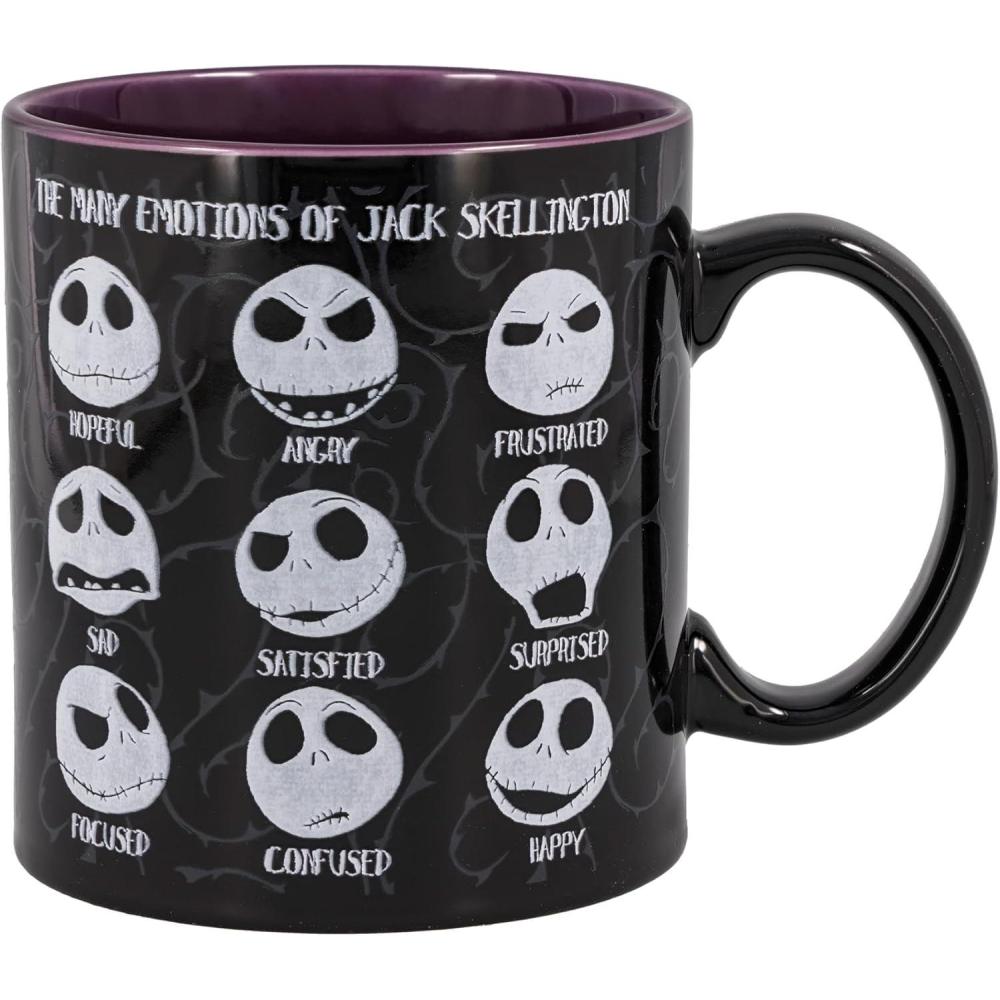 imageSilver Buffalo Disney Tim Burtons Nightmare Before Christmas Forever and Always Featuring Jack Skellington and Sally Double Walled Stainless Steel Tumbler with Straw 22 OuncesJacks Emotions 20 Ounces