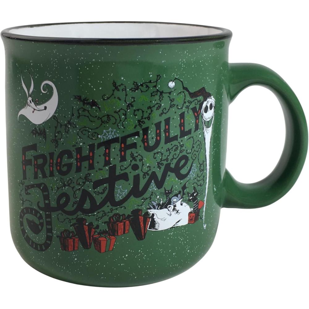 imageSilver Buffalo Disney Tim Burtons Nightmare Before Christmas Forever and Always Featuring Jack Skellington and Sally Double Walled Stainless Steel Tumbler with Straw 22 OuncesFrightfully Festive 20 Ounces