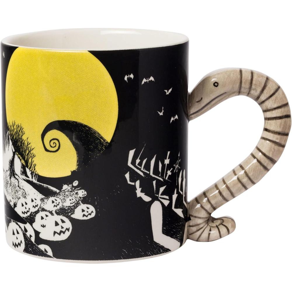 imageSilver Buffalo Disney Tim Burtons Nightmare Before Christmas Forever and Always Featuring Jack Skellington and Sally Double Walled Stainless Steel Tumbler with Straw 22 Ounces3D Sculpted Snake Handle 20 Ounces