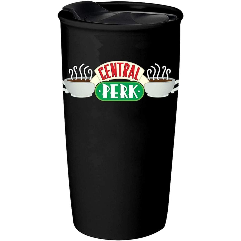 imageSilver Buffalo Friends Central Perk Smelly Cat Large Ceramic CamperStyle Coffee Mug for Cappuccino Latte Hot Cocoa or Hot Tea 20 Ounces10oz Central Perk Travel Mug