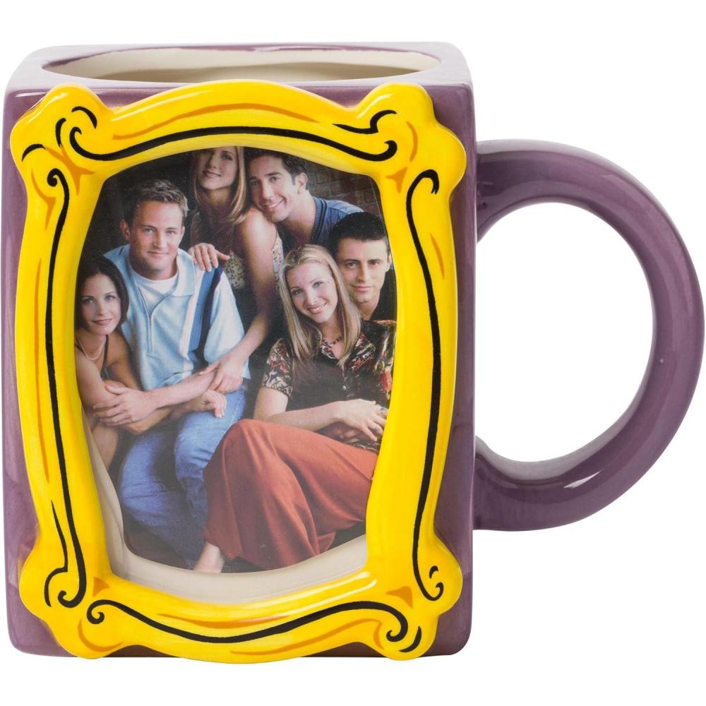 imageSilver Buffalo Friends Central Perk Smelly Cat Large Ceramic CamperStyle Coffee Mug for Cappuccino Latte Hot Cocoa or Hot Tea 20 Ounces20oz Friends Frame