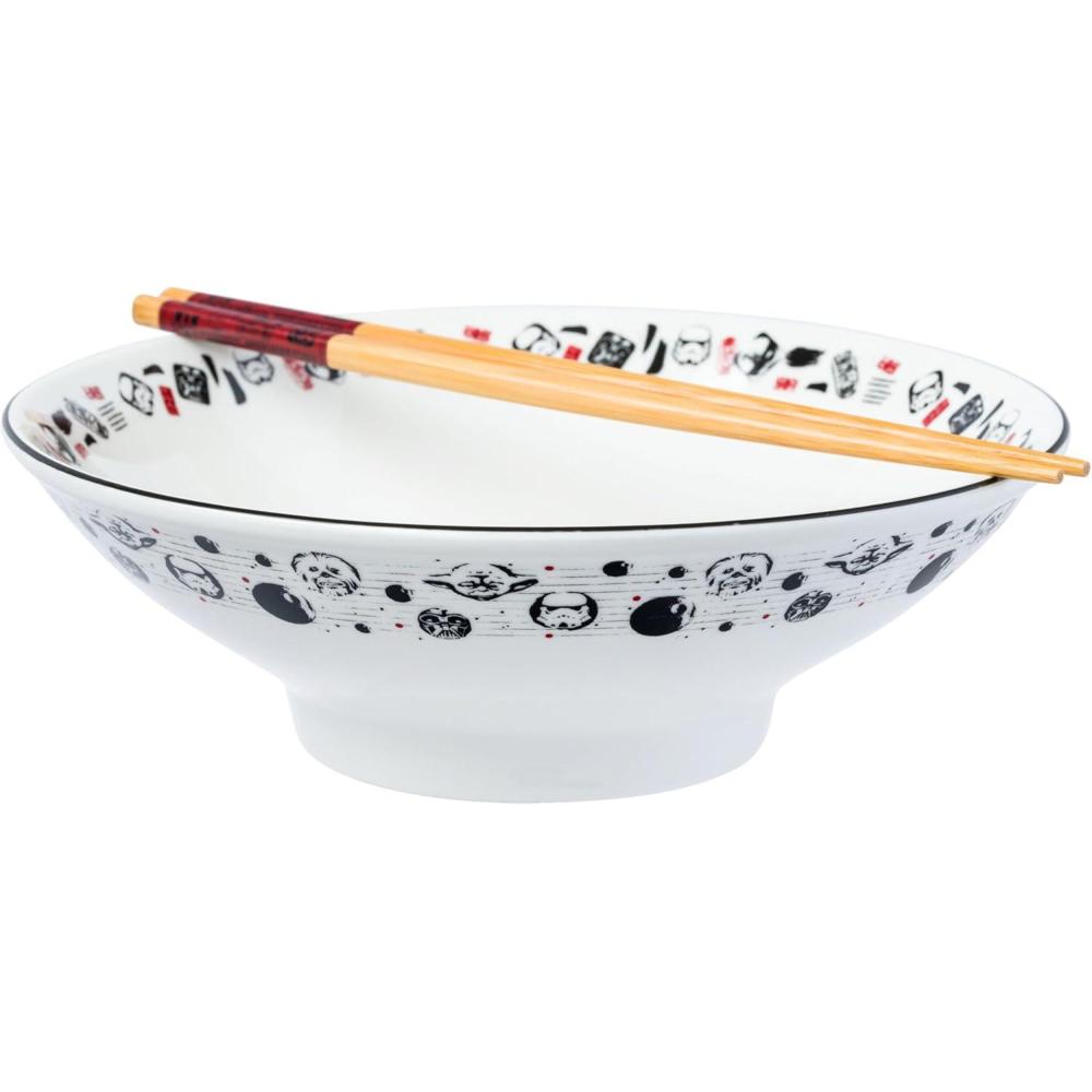 imageSilver Buffalo Harry Potter Icons Ceramic Ramen Noodle Rice Bowl with Chopsticks Microwave Safe 20 OuncesStar Wars Japanese Art Big