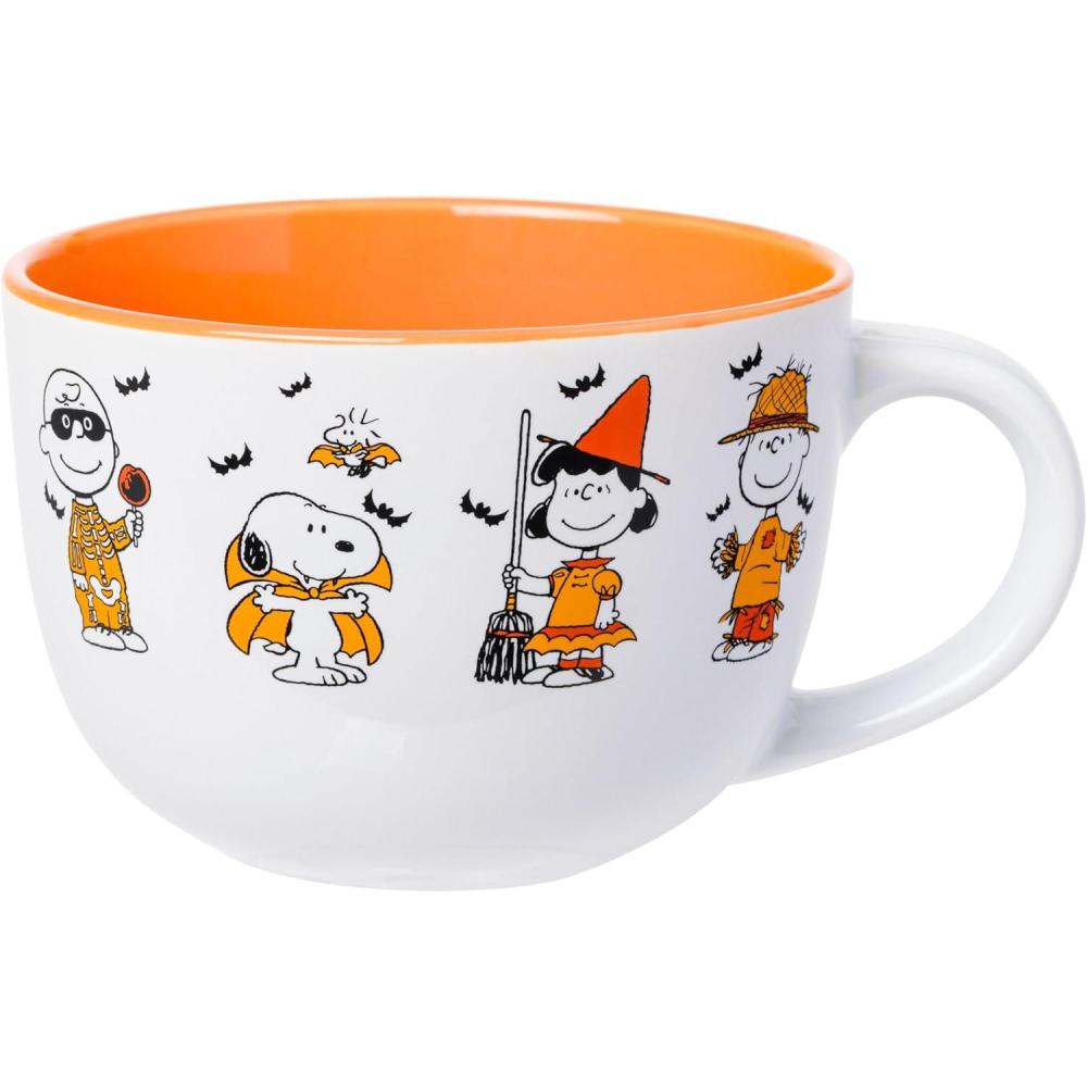 imageSilver Buffalo Peanuts Halloween Characters 24oz Ceramic Soup Mug