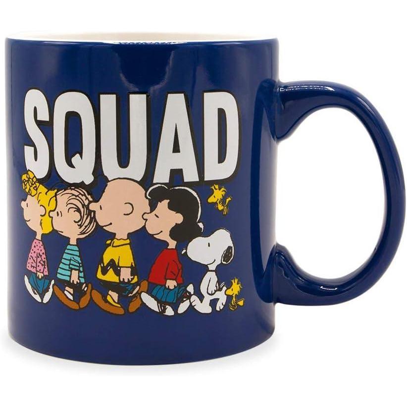 imageSilver Buffalo Peanuts Snoopy and Woodstock Get Cozy Ceramic Camper Mug 20 OuncesPeanuts Squad Featuring Sally  Linus  Charlie  Lucy  Snoopy and Woodstock
