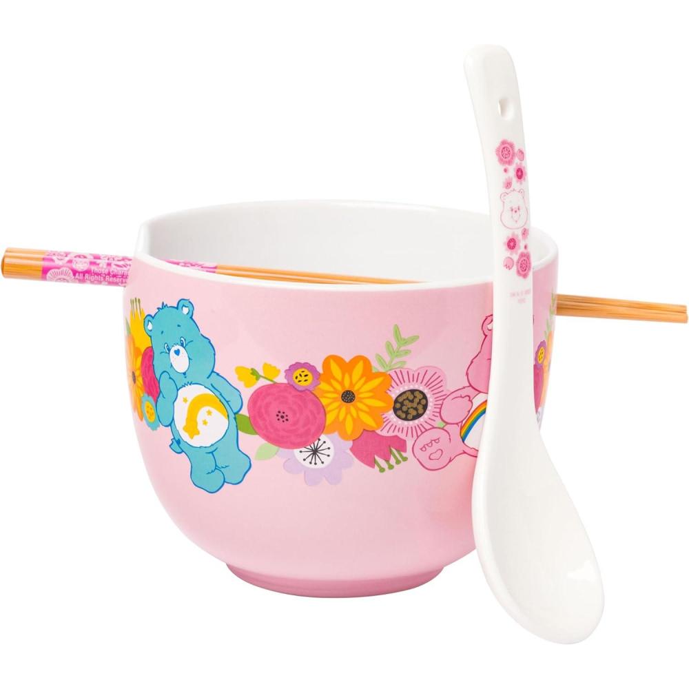 imageSilver Buffalo Pokemon Pokeball Ceramic Ramen Noodle Bowl with Chopsticks Microwave Safe 20 OuncesCare Bears Spring Floral Spoon