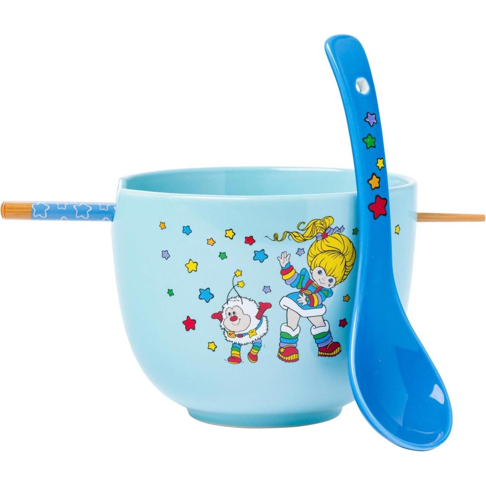 imageSilver Buffalo Pokemon Pokeball Ceramic Ramen Noodle Bowl with Chopsticks Microwave Safe 20 OuncesRainbow Brite and Twink Spoon