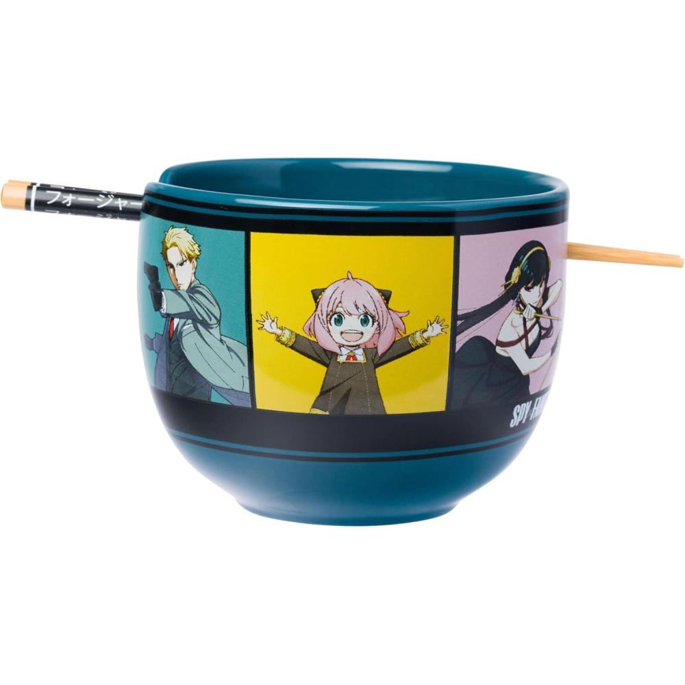 imageSilver Buffalo Pokemon Pokeball Ceramic Ramen Noodle Bowl with Chopsticks Microwave Safe 20 OuncesSpy X Family Anime