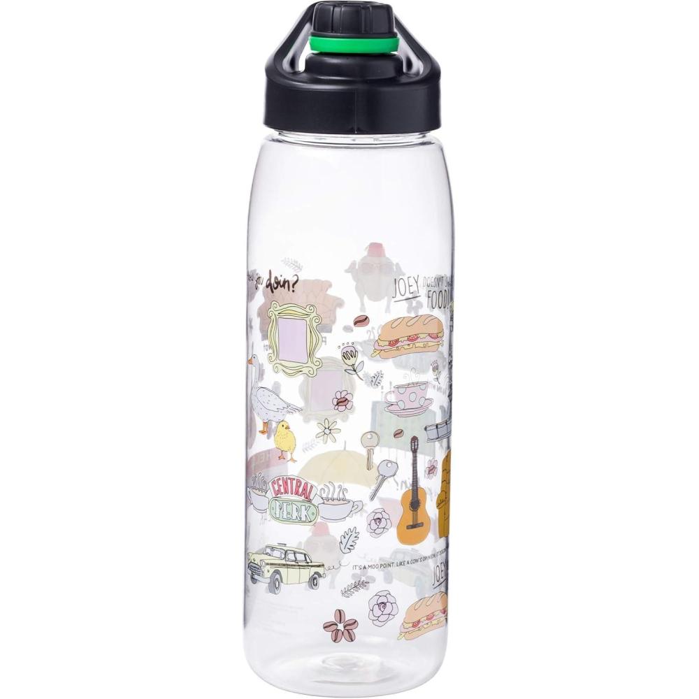imageSilver Buffalo Pokmon Skate Graffiti Electrifying Pikachu Water Bottle with ScrewOn Lid 28 OuncesFriends Iconic Doodles
