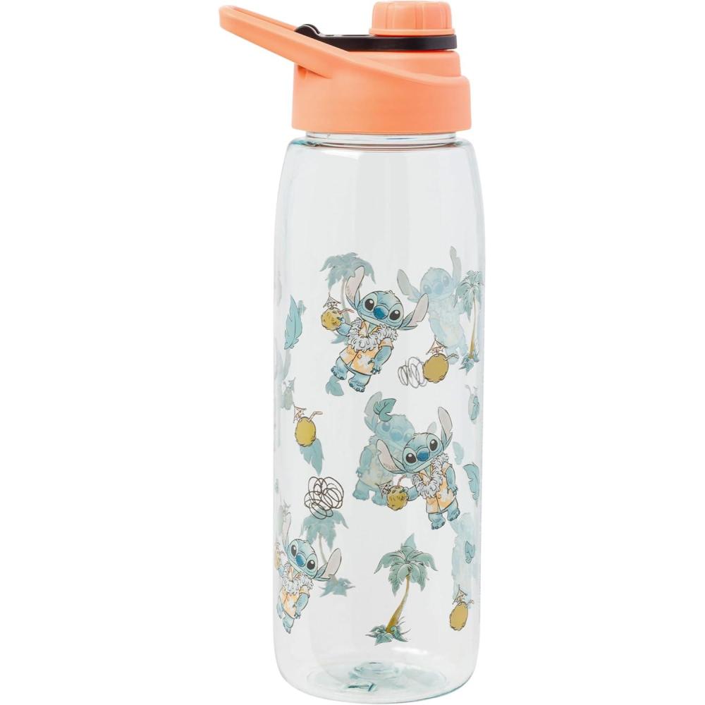 imageSilver Buffalo Pokmon Skate Graffiti Electrifying Pikachu Water Bottle with ScrewOn Lid 28 OuncesLilo and Stitch in Hawaiian Shirt Pattern