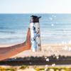 Silver Buffalo Disney Lilo and Stitch Double Walled Stainless Steel Water Bottle, 25 Ounces(25oz Lilo and Stitch Silver Tropical)