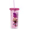 Silver Buffalo Disney Lilo and Stitch Tropical Pattern Plastic Tall Cold Cup with Lid and Straw, 20 Ounces(Bratz with Rhinestones Lid)
