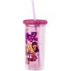 Silver Buffalo Disney Lilo and Stitch Tropical Pattern Plastic Tall Cold Cup with Lid and Straw, 20 Ounces(Bratz with Rhinestones Lid)