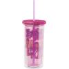 Silver Buffalo Disney Lilo and Stitch Tropical Pattern Plastic Tall Cold Cup with Lid and Straw, 20 Ounces(Bratz with Rhinestones Lid)