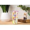 Silver Buffalo Disney Lilo and Stitch Tropical Pattern Plastic Tall Cold Cup with Lid and Straw, 20 Ounces(Care Bears Iridescent)