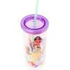 Silver Buffalo Disney Lilo and Stitch Tropical Pattern Plastic Tall Cold Cup with Lid and Straw, 20 Ounces(Disney Princess)