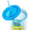 Silver Buffalo Disney Lilo and Stitch Tropical Pattern Plastic Tall Cold Cup with Lid and Straw, 20 Ounces(Krabby Patties)