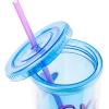 Silver Buffalo Disney Lilo and Stitch Tropical Pattern Plastic Tall Cold Cup with Lid and Straw, 20 Ounces(Lilo and Stitch 2 Cute)