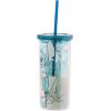 Silver Buffalo Disney Lilo and Stitch Tropical Pattern Plastic Tall Cold Cup with Lid and Straw, 20 Ounces(Lilo and Stitch in Hawaiian Shirt)