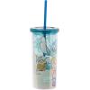 Silver Buffalo Disney Lilo and Stitch Tropical Pattern Plastic Tall Cold Cup with Lid and Straw, 20 Ounces(Lilo and Stitch in Hawaiian Shirt)