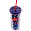Silver Buffalo Disney Lilo and Stitch Tropical Pattern Plastic Tall Cold Cup with Lid and Straw, 20 Ounces(Peanuts Snoopy Space)