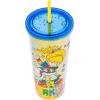 Silver Buffalo Disney Lilo and Stitch Tropical Pattern Plastic Tall Cold Cup with Lid and Straw, 20 Ounces(Rainbow Brite (Big))