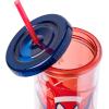 Silver Buffalo Disney Lilo and Stitch Tropical Pattern Plastic Tall Cold Cup with Lid and Straw, 20 Ounces(Spider-Man in Santa Hat)