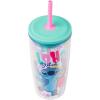 Silver Buffalo Disney Lilo and Stitch Tropical Sitting Stitch Double Walled Stainless Steel Water Bottle, 25 Ounces(20oz Aloha Stitch)