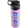 Silver Buffalo Disney Lilo and Stitch Tropical Sitting Stitch Double Walled Stainless Steel Water Bottle, 25 Ounces(25oz Lilo and Stitch Purple Tropical)