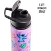 Silver Buffalo Disney Lilo and Stitch Tropical Sitting Stitch Double Walled Stainless Steel Water Bottle, 25 Ounces(25oz Lilo and Stitch Purple Tropical)