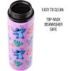 Silver Buffalo Disney Lilo and Stitch Tropical Sitting Stitch Double Walled Stainless Steel Water Bottle, 25 Ounces(25oz Lilo and Stitch Purple Tropical)