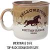 Silver Buffalo Disney Nightmare Before Christmas Jack Skellington Mystic Opulence Reactive Glaze Ceramic Camper Mug, 20 Ounces(Yellowstone Dutton Ranch Montana)