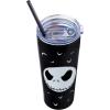 Silver Buffalo Disney Tim Burton’s Nightmare Before Christmas “Forever and Always” Featuring Jack Skellington and Sally Double Walled Stainless Steel Tumbler with Straw, 22 Ounces(Seriously Spooky (22 Ounces))
