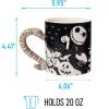 Silver Buffalo Disney Tim Burton’s Nightmare Before Christmas “Forever and Always” Featuring Jack Skellington and Sally Double Walled Stainless Steel Tumbler with Straw, 22 Ounces(3D Sculpted Snake Handle (20 Ounces))