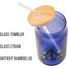 Silver Buffalo Disney Villains Featuring Scar, Maleficent, Ursula, Evil Queen, and Hades Chrome Glass Jar Tumbler with Bamboo Lid and Glass Straw, 16 Ounces(Harry Potter: The Deathly Hallows)