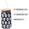 Silver Buffalo Disney Villains Featuring Scar, Maleficent, Ursula, Evil Queen, and Hades Chrome Glass Jar Tumbler with Bamboo Lid and Glass Straw, 16 Ounces(Friday the 13th)