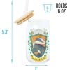 Silver Buffalo Disney Villains Featuring Scar, Maleficent, Ursula, Evil Queen, and Hades Chrome Glass Jar Tumbler with Bamboo Lid and Glass Straw, 16 Ounces(Harry Potter Hufflepuff)
