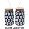 Silver Buffalo Disney Villains Featuring Scar, Maleficent, Ursula, Evil Queen, and Hades Chrome Glass Jar Tumbler with Bamboo Lid and Glass Straw, 16 Ounces(Friday the 13th)