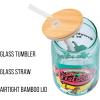 Silver Buffalo Disney Villains Featuring Scar, Maleficent, Ursula, Evil Queen, and Hades Chrome Glass Jar Tumbler with Bamboo Lid and Glass Straw, 16 Ounces(Aristocats)