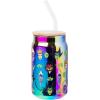 Silver Buffalo Disney Villains Featuring Scar, Maleficent, Ursula, Evil Queen, and Hades Chrome Glass Jar Tumbler with Bamboo Lid and Glass Straw, 16 Ounces(Disney Villains Chrome)
