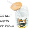 Silver Buffalo Disney Villains Featuring Scar, Maleficent, Ursula, Evil Queen, and Hades Chrome Glass Jar Tumbler with Bamboo Lid and Glass Straw, 16 Ounces(Harry Potter Hufflepuff)