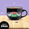 Silver Buffalo Friends Central Perk Smelly Cat Large Ceramic Camper-Style Coffee Mug for Cappuccino, Latte, Hot Cocoa or Hot Tea, 20 Ounces(24oz Friends Central Perk)
