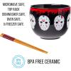 Silver Buffalo Harry Potter Icons Ceramic Ramen Noodle Rice Bowl with Chopsticks, Microwave Safe, 20 Ounces(Friday the 13th)